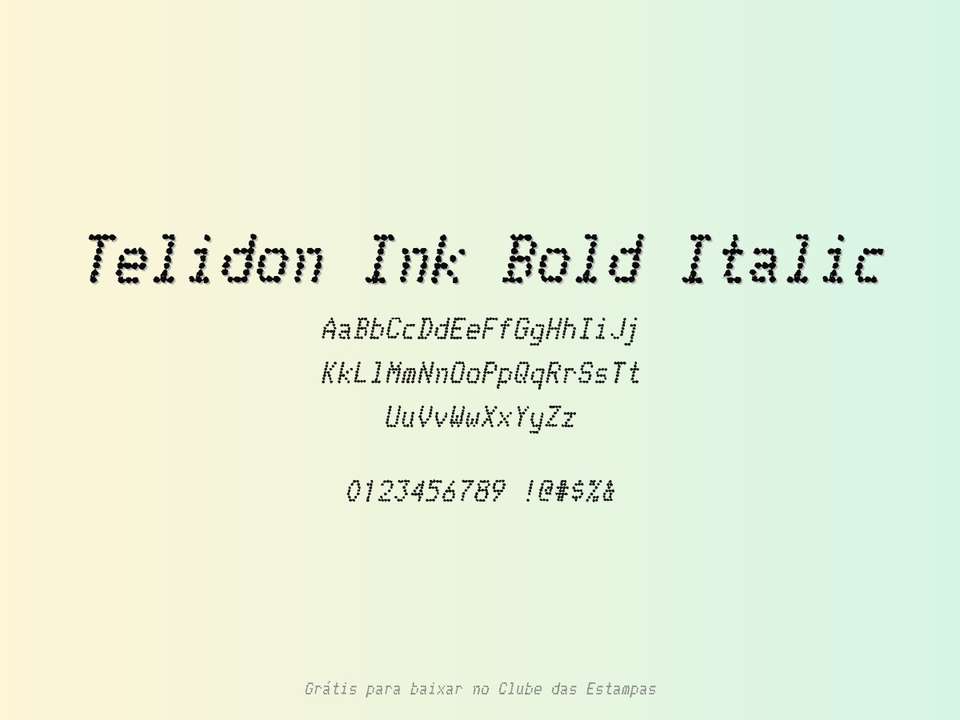 Fonte Telidon Ink Bold Italic Grátis Para Baixar