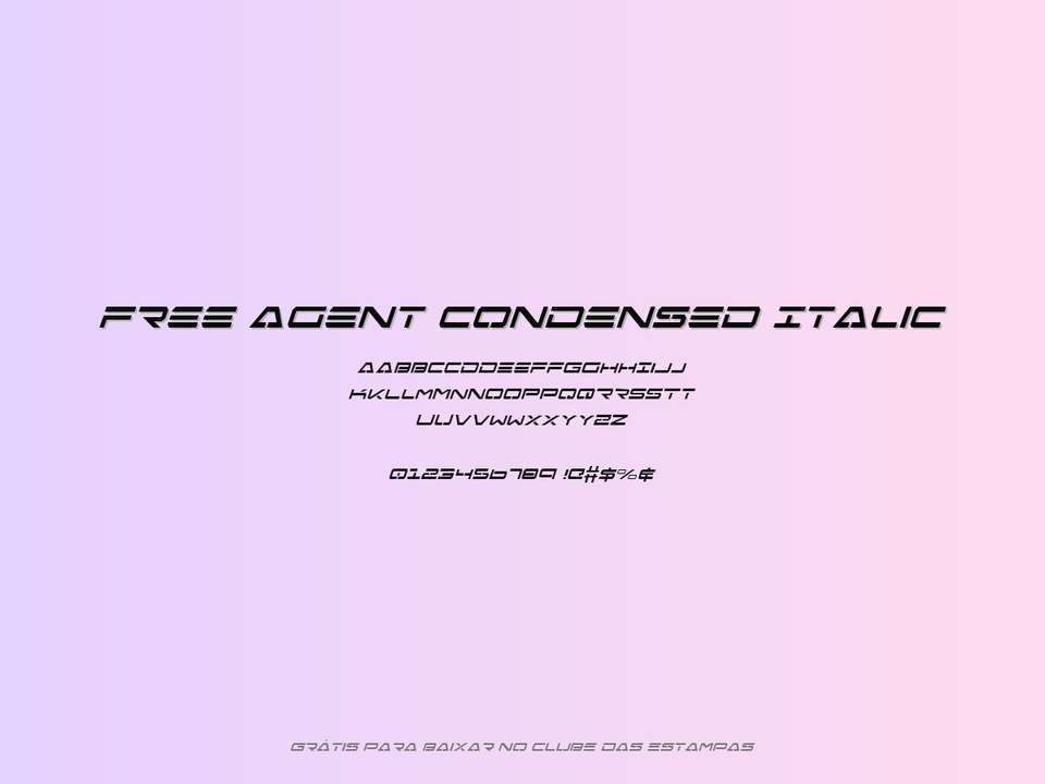 Fonte Free Agent Condensed Italic Grátis Para Baixar