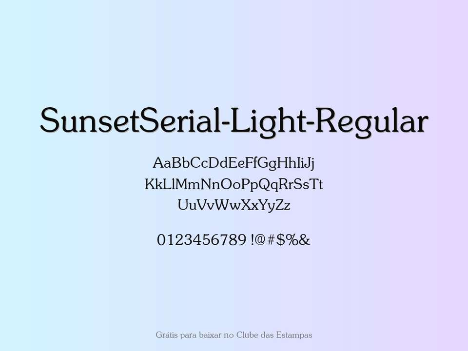 Fonte Sunsetserial Light Regular Grátis Para Baixar