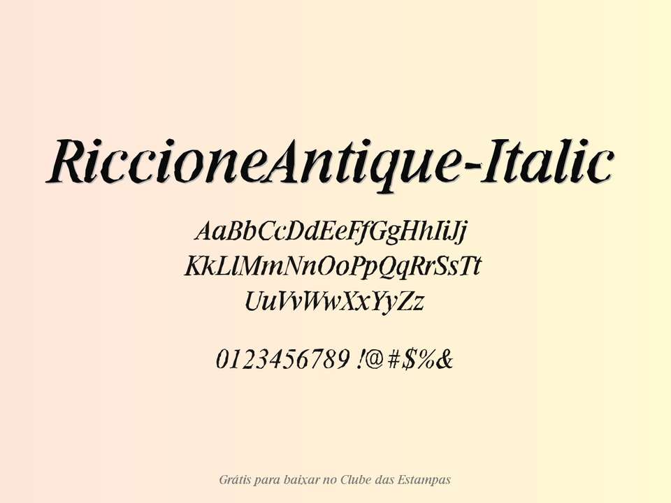 Fonte Riccioneantique Italic Grátis Para Baixar