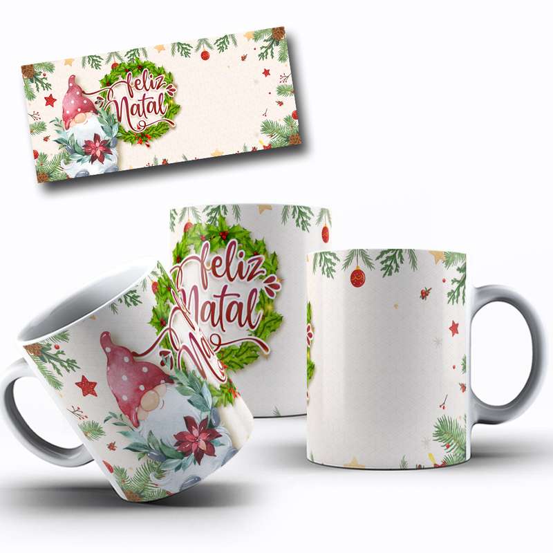 Arte Para Caneca Feliz Natal Personagem Natalino 53