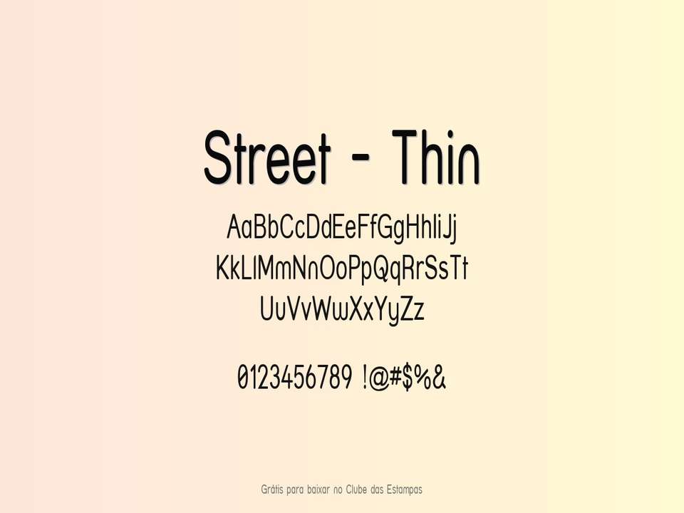 Fonte Street Thin Grátis Para Baixar