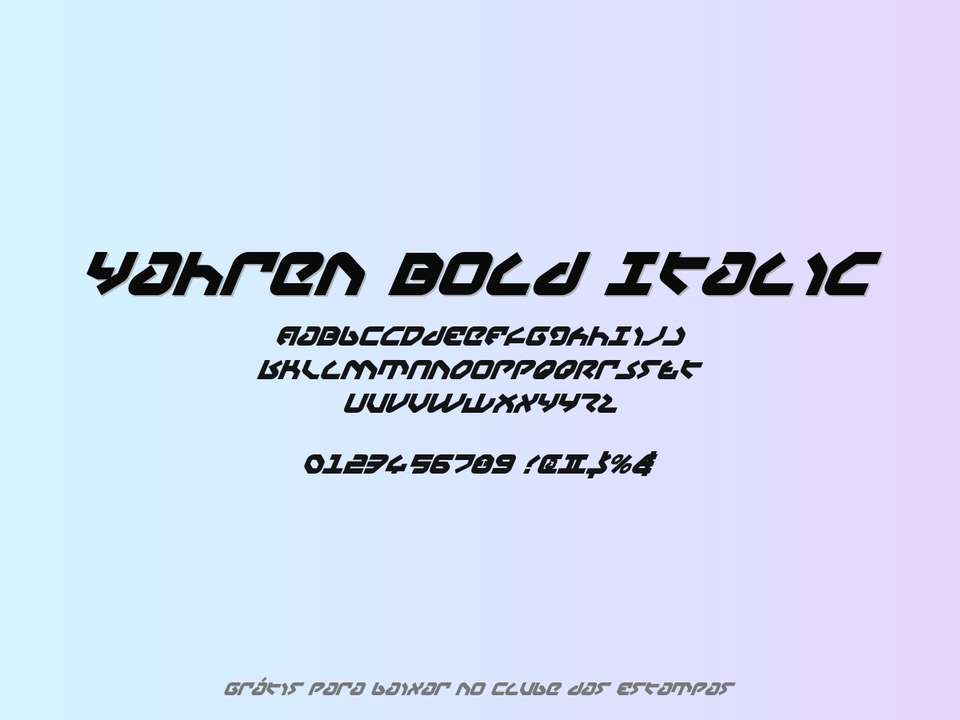 Fonte Yahren Bold Italic Grátis Para Baixar