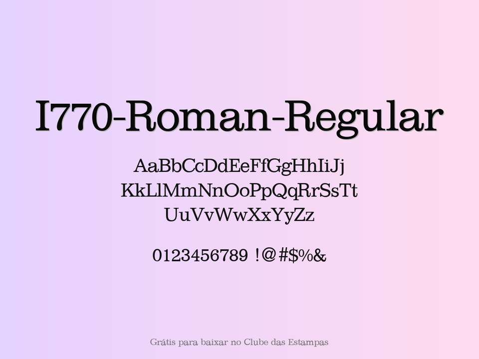 Fonte I770 Roman Regular Grátis Para Baixar