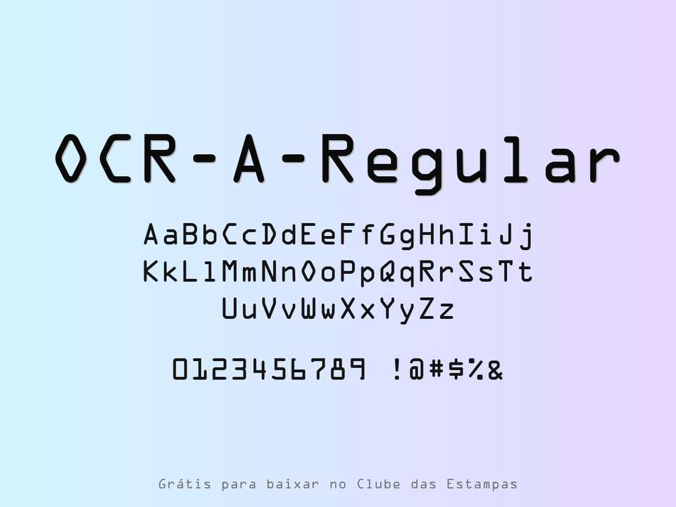 Fonte Ocr A Regular Grátis Para Baixar