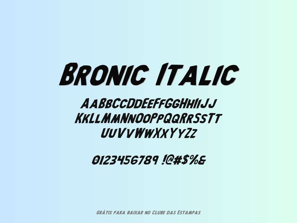 Fonte Bronic Italic Grátis Para Baixar