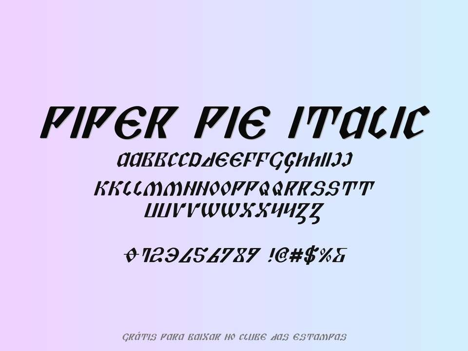 Fonte Piper Pie Italic Grátis Para Baixar