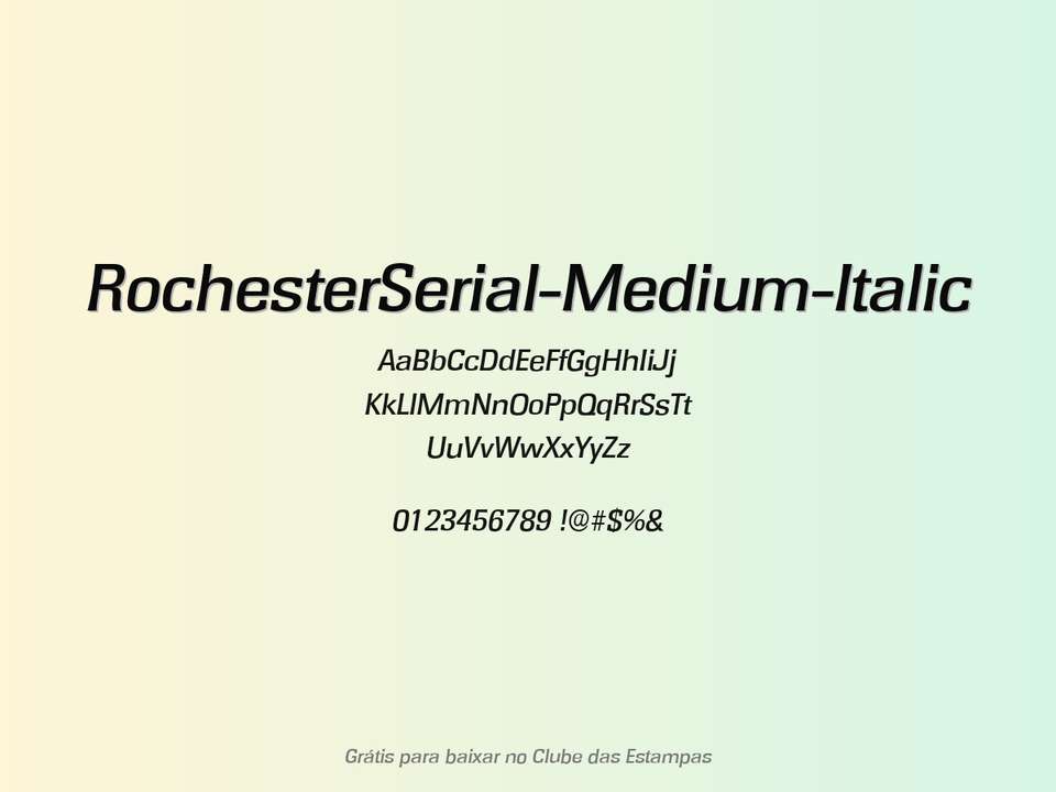 Fonte Rochesterserial Medium Italic Grátis Para Baixar