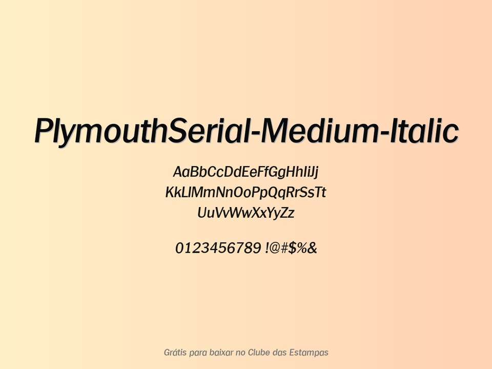 Fonte Plymouthserial Medium Italic Grátis Para Baixar
