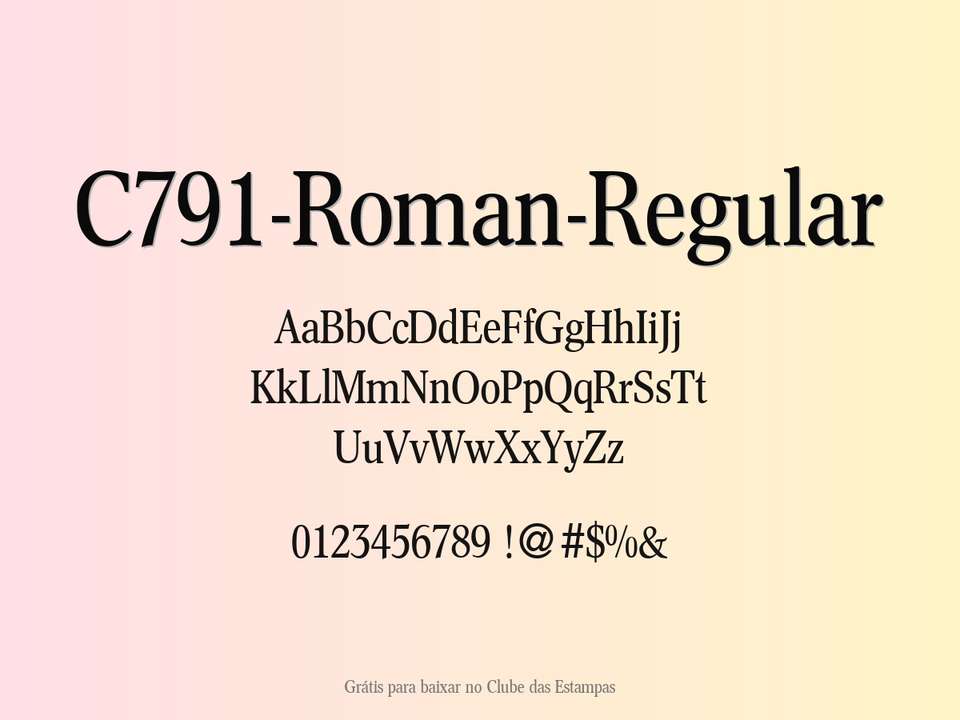 Fonte C791 Roman Regular Grátis Para Baixar