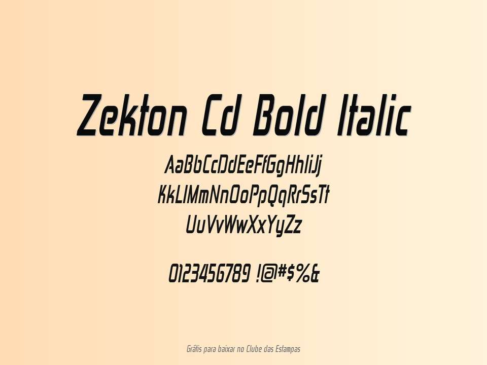 Fonte Zekton Cd Bold Italic Grátis Para Baixar