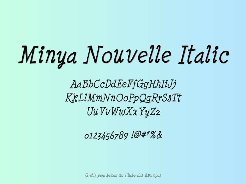 Fonte Minya Nouvelle Italic Grátis Para Baixar
