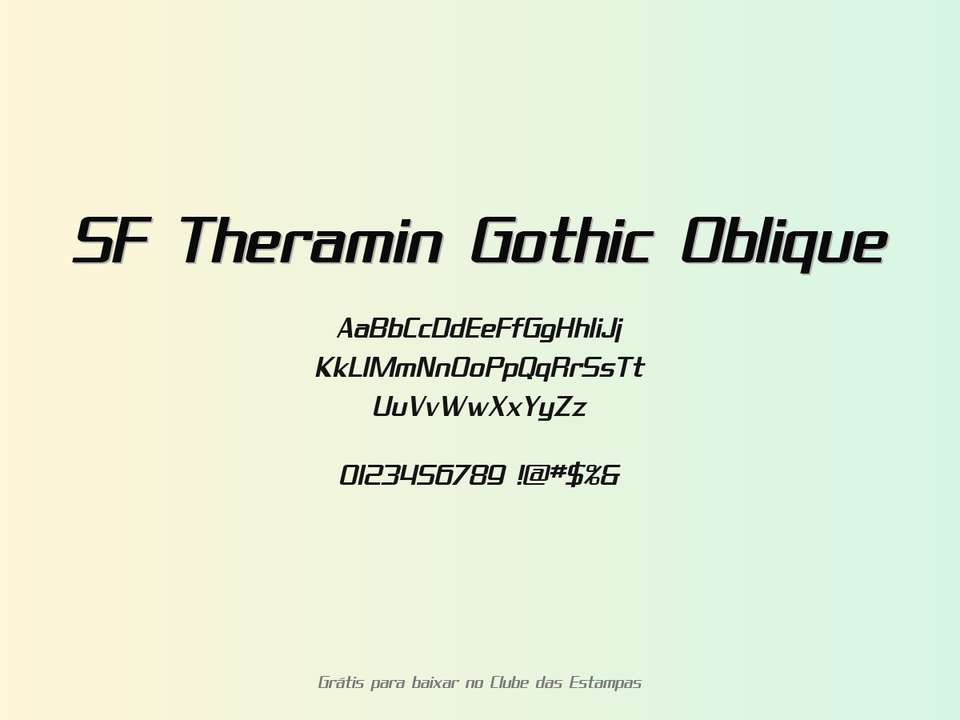 Fonte Sf Theramin Gothic Oblique Grátis Para Baixar