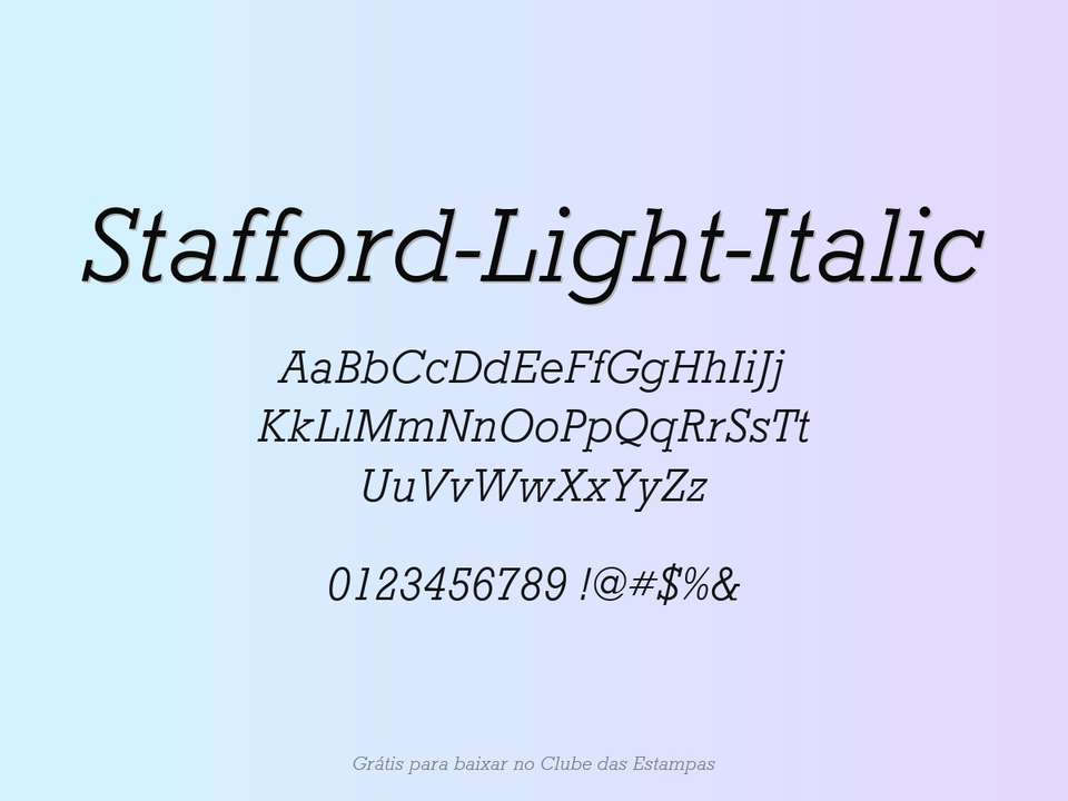 Fonte Stafford Light Italic Grátis Para Baixar