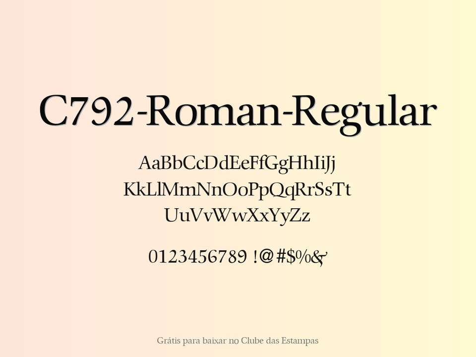 Fonte C792 Roman Regular Grátis Para Baixar