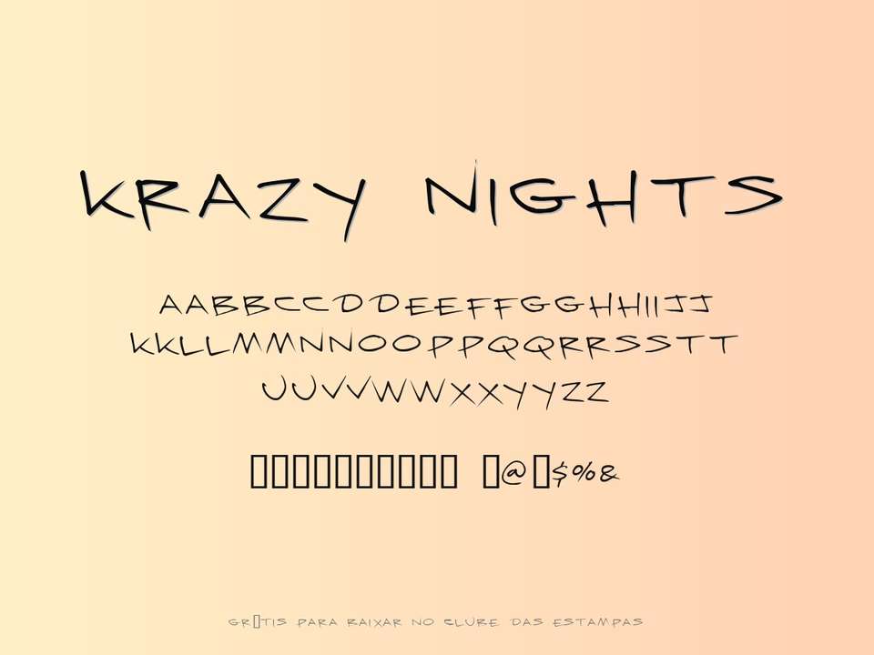 Fonte Krazy Nights Grátis Para Baixar