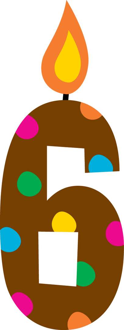 Elemento Numeral Aniversário Vela 6 Seis Anos (8)