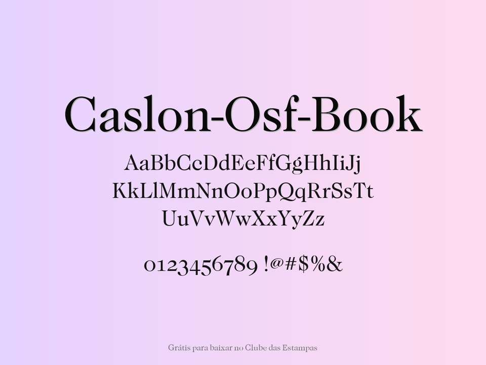 Fonte Caslon Osf Book Grátis Para Baixar