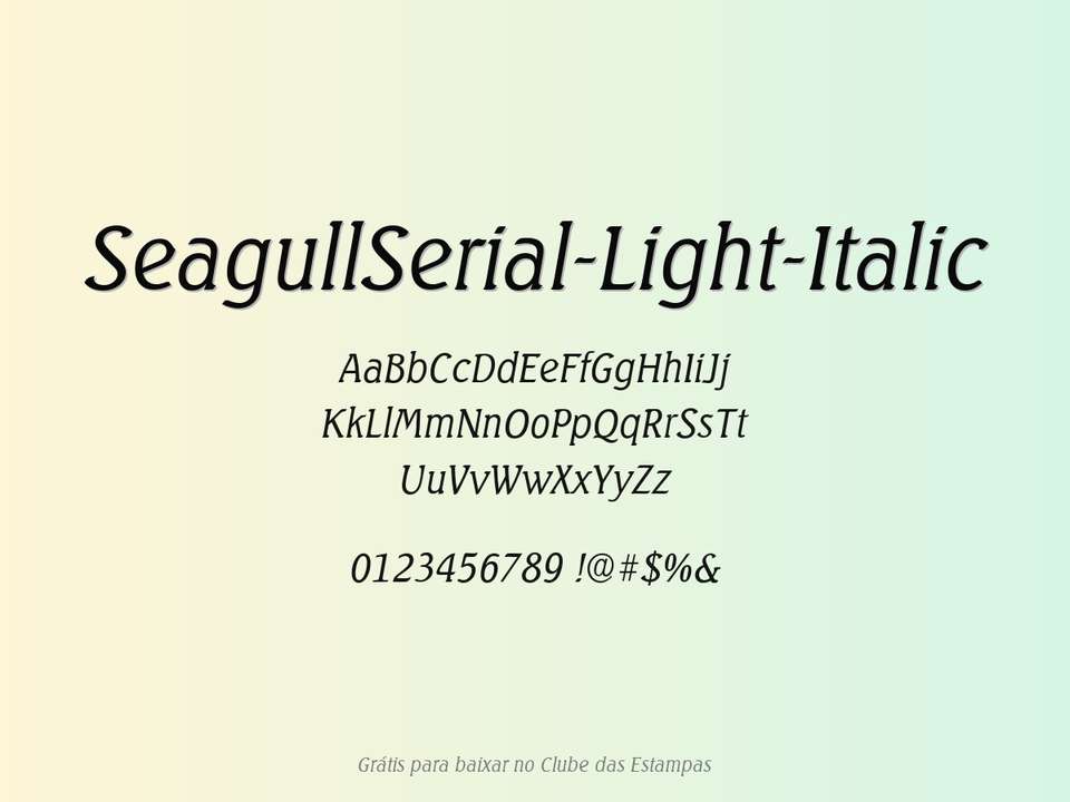 Fonte Seagullserial Light Italic Grátis Para Baixar