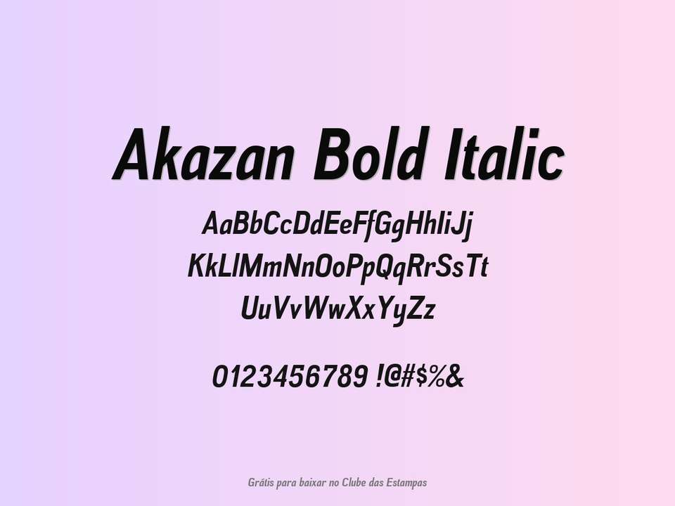 Fonte Akazan Bold Italic Grátis Para Baixar