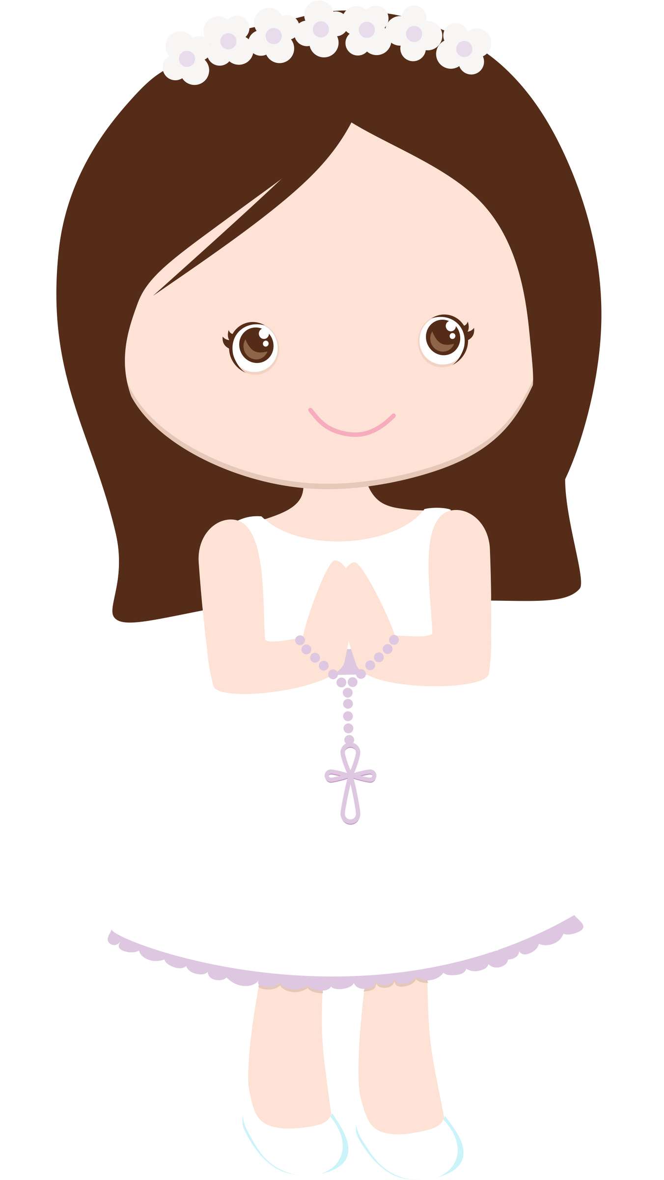 Menina Com Véu E Rosário Religião Png Grátis Para Baixar Vetor
