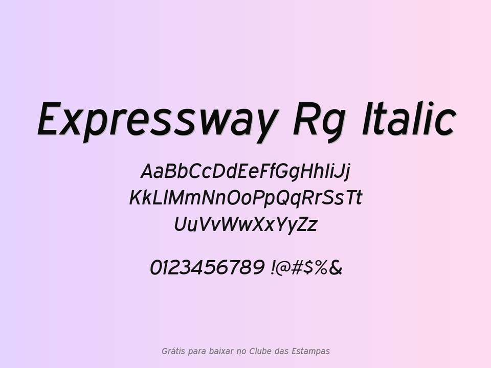 Fonte Expressway Rg Italic Grátis Para Baixar