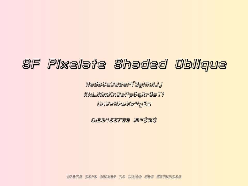 Fonte Sf Pixelate Shaded Oblique Grátis Para Baixar