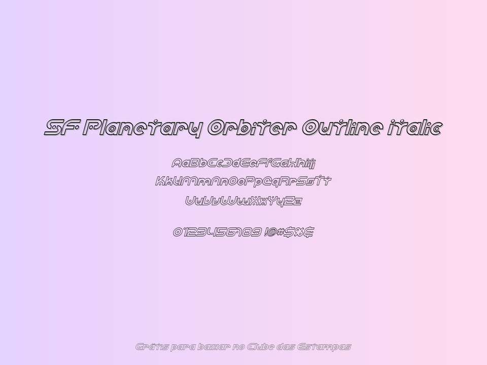 Fonte Sf Planetary Orbiter Outline Italic Grátis Para Baixar