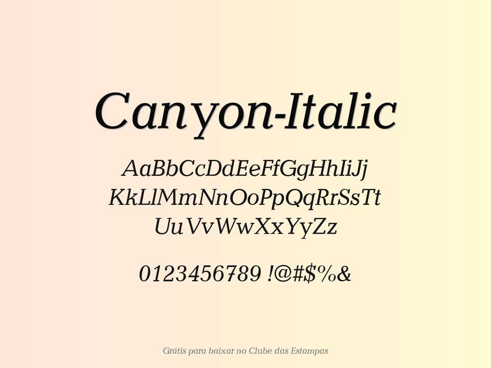Fonte Canyon Italic Grátis Para Baixar