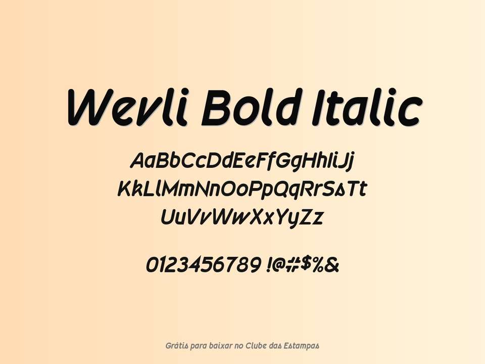 Fonte Wevli Bold Italic Grátis Para Baixar