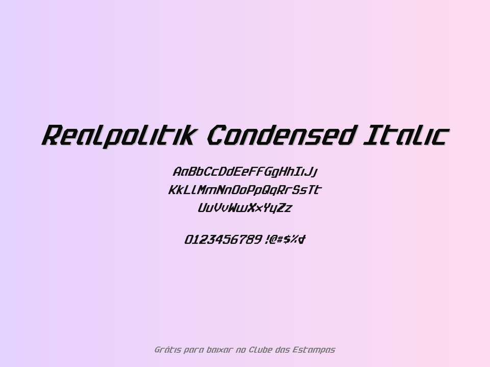 Fonte Realpolitik Condensed Italic Grátis Para Baixar