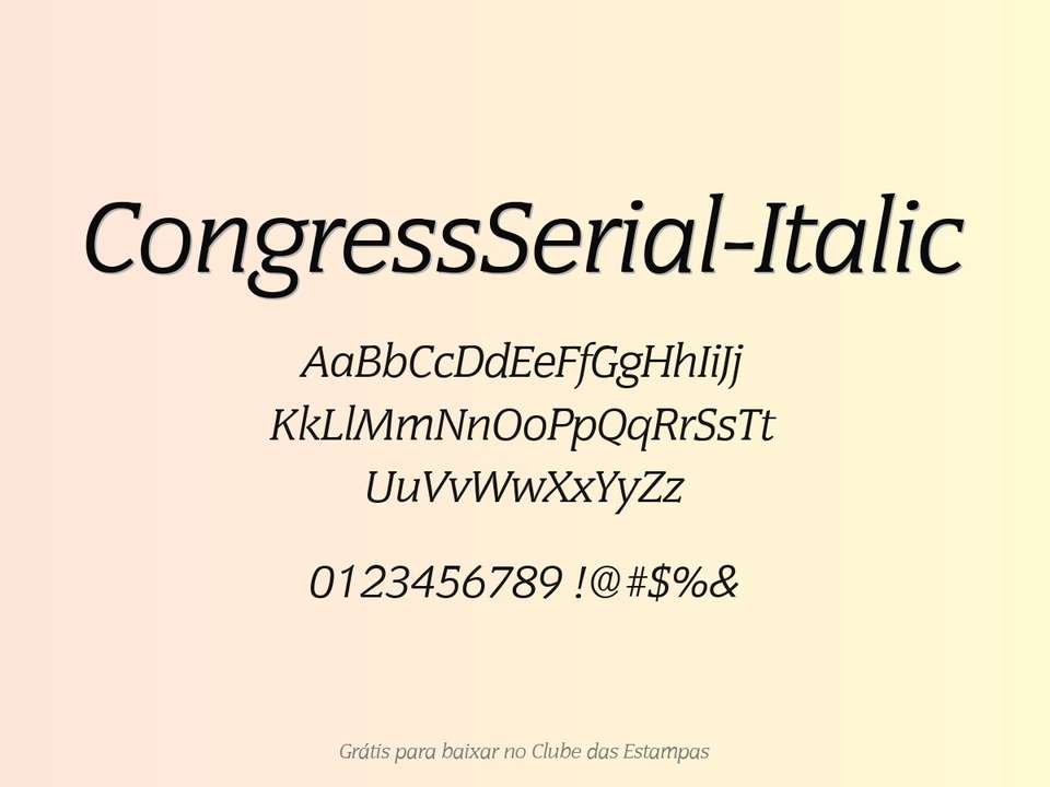 Fonte Congressserial Italic Grátis Para Baixar