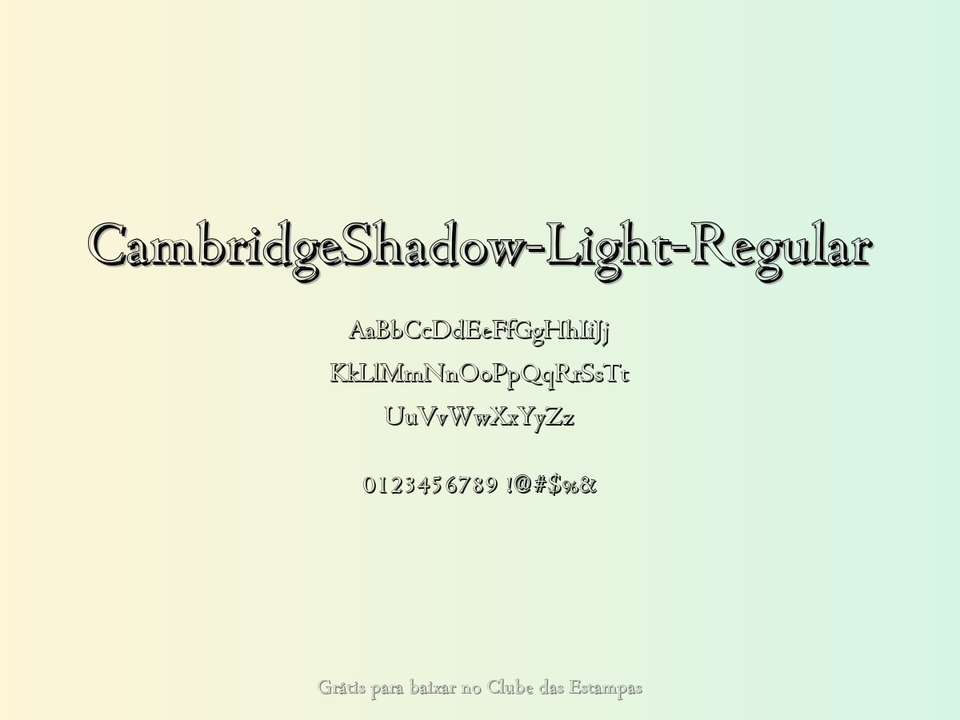 Fonte Cambridgeshadow Light Regular Grátis Para Baixar