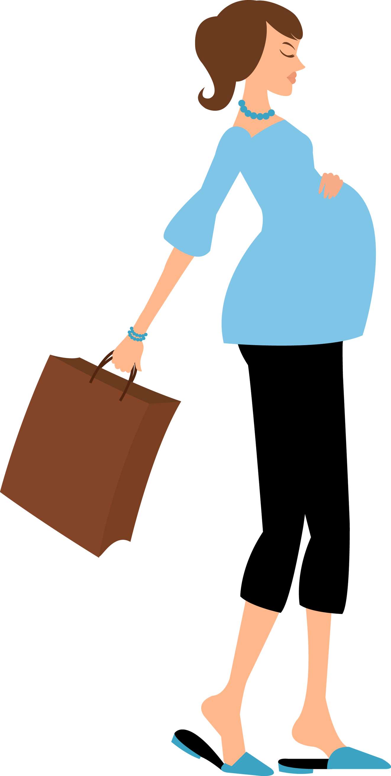 Mulher Grávida Com Sacolas Maternidade Png Grátis Para Baixar Vetor