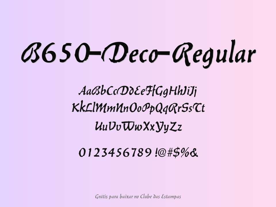 Fonte B650 Deco Regular Grátis Para Baixar