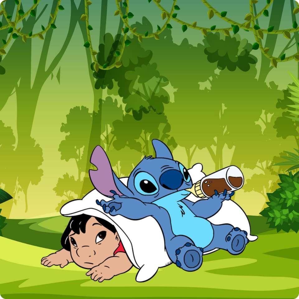 Ilustração De Stitch E Lilo No Jardim Desenho Animado Png Arte Para Caneca Grátis Pra Baixar