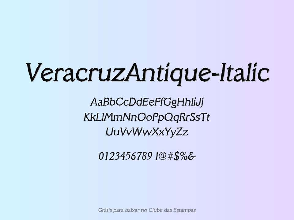 Fonte Veracruzantique Italic Grátis Para Baixar