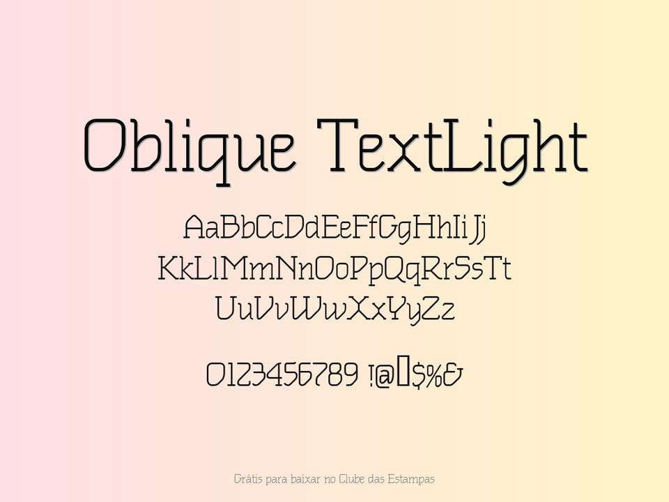 Fonte Oblique Textlight Grátis Para Baixar