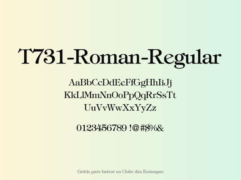 Fonte T731 Roman Regular Grátis Para Baixar