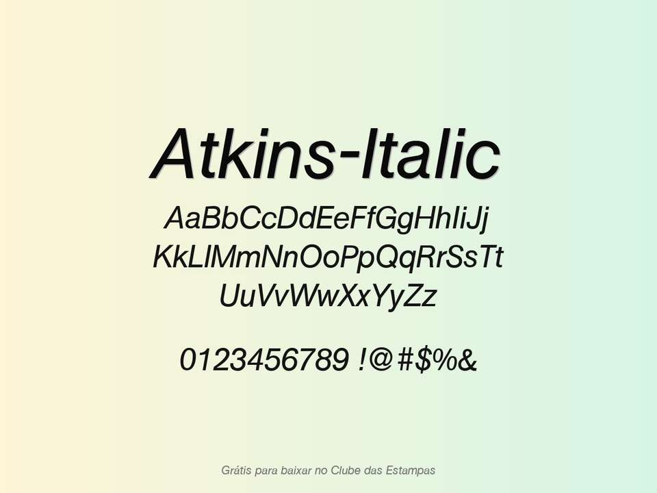 Fonte Atkins Italic Grátis Para Baixar