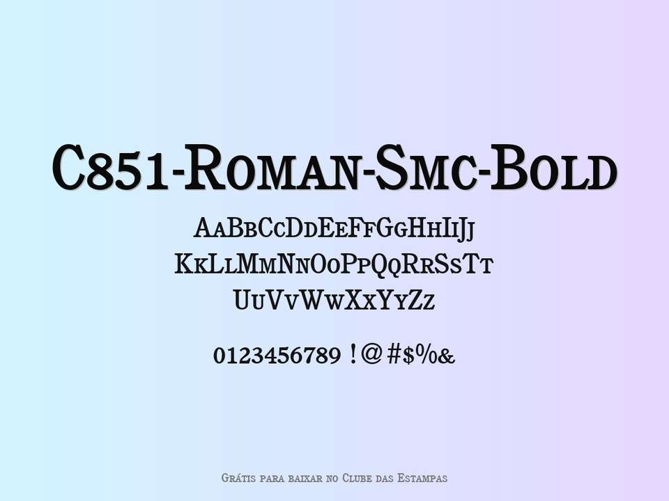 Fonte C851 Roman Smc Bold Grátis Para Baixar