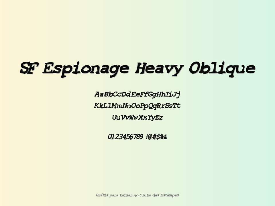 Fonte Sf Espionage Heavy Oblique Grátis Para Baixar