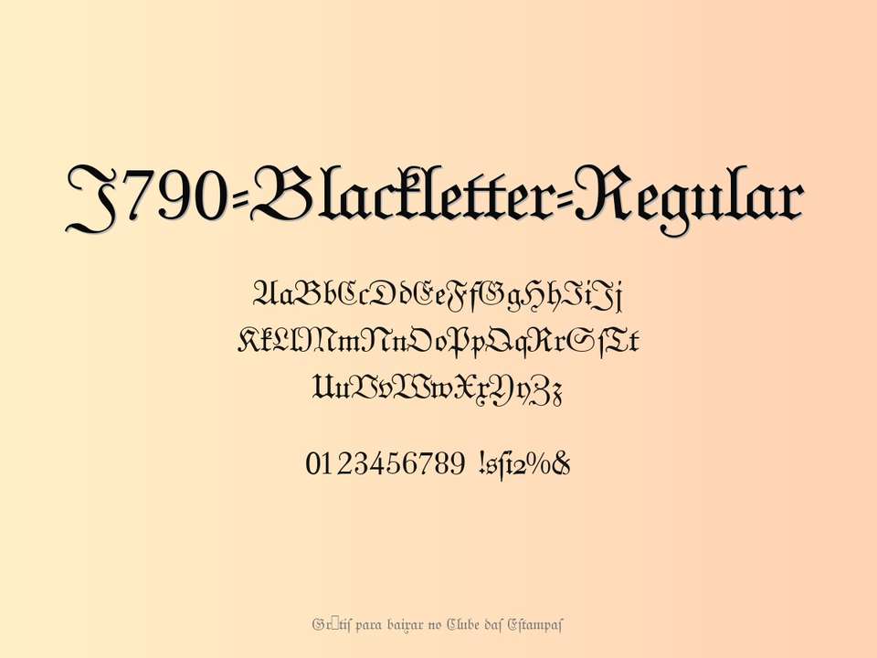 Fonte J790 Blackletter Regular Grátis Para Baixar