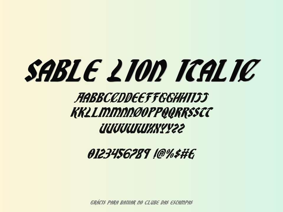 Fonte Sable Lion Italic Grátis Para Baixar