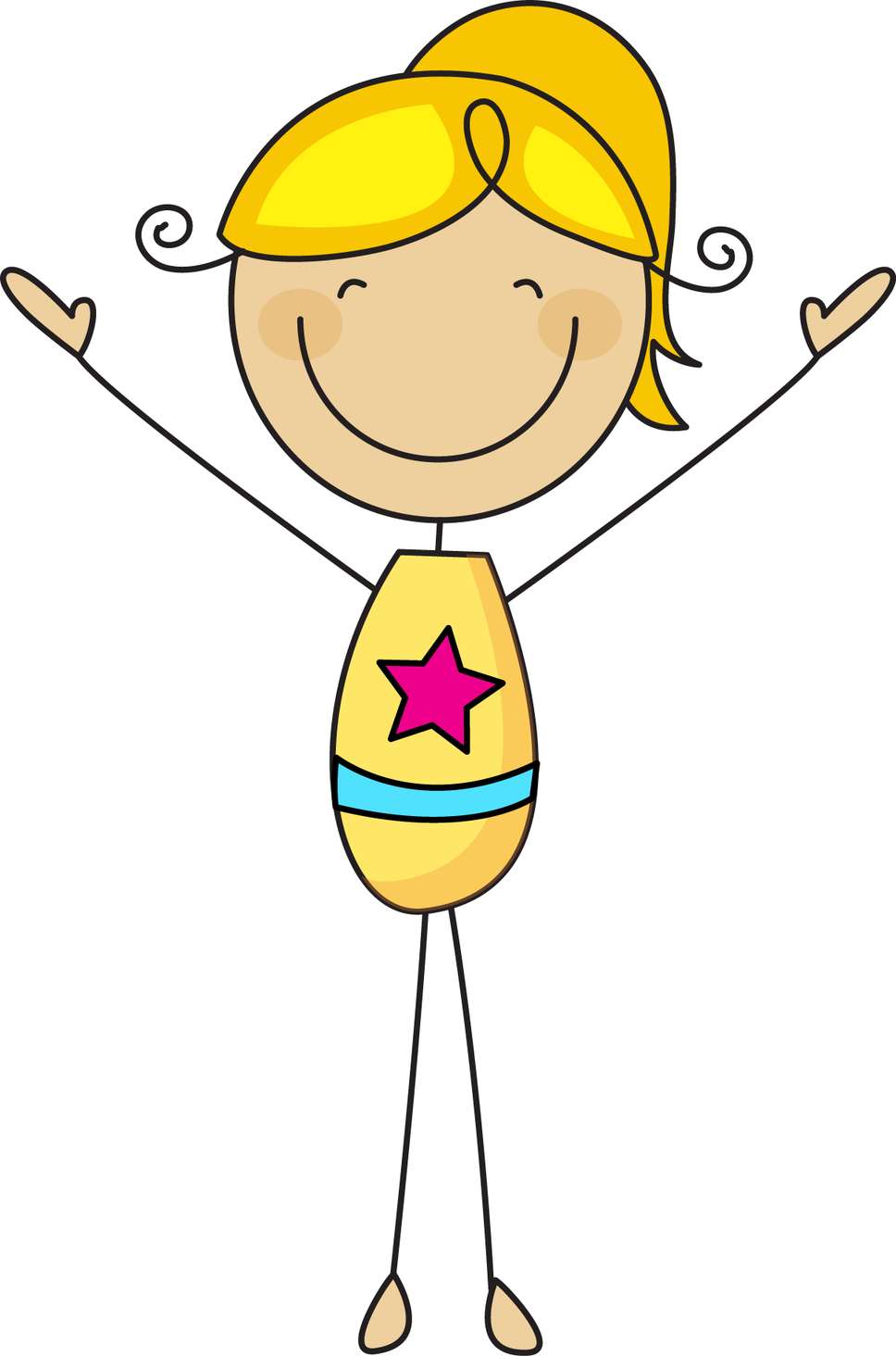 Desenho De Menina Alegre Personagem Png Grátis Para Baixar Vetor