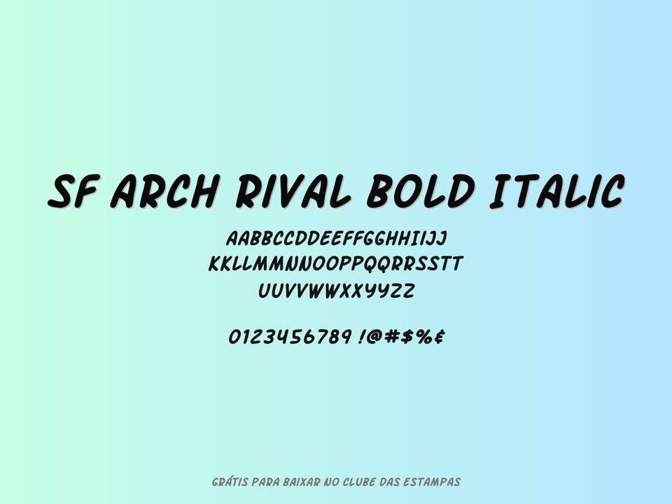 Fonte Sf Arch Rival Bold Italic Grátis Para Baixar