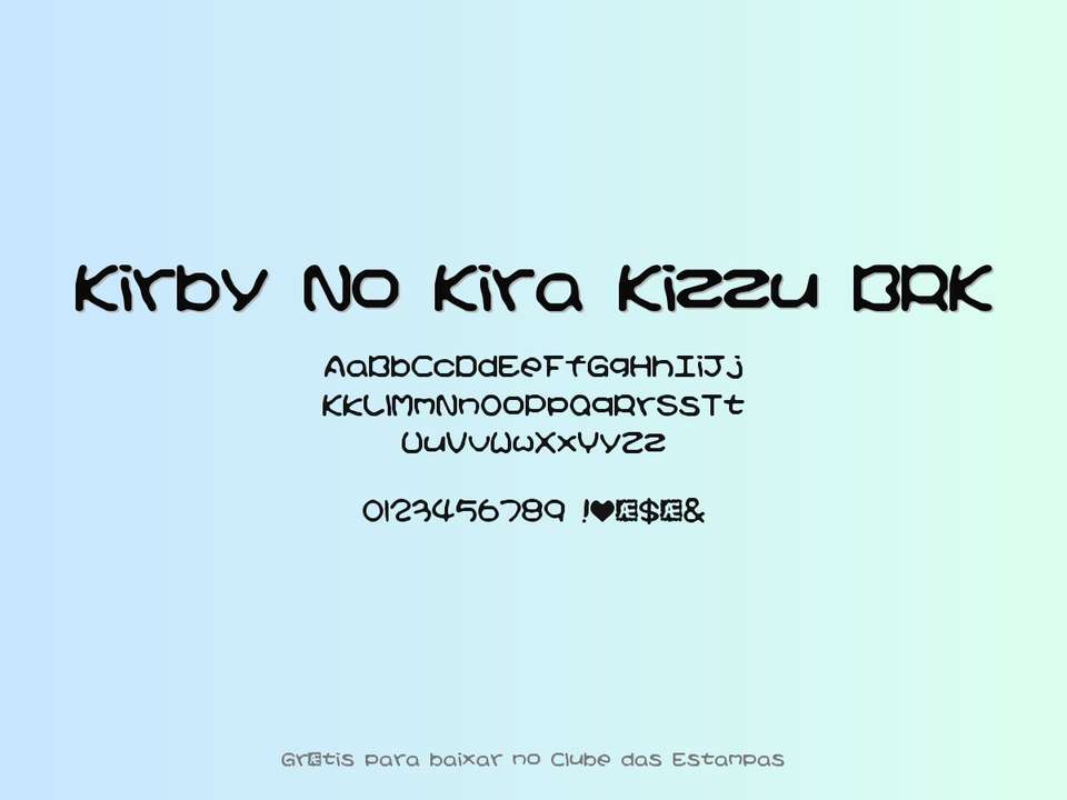 Fonte Kirby No Kira Kizzu Brk Grátis Para Baixar