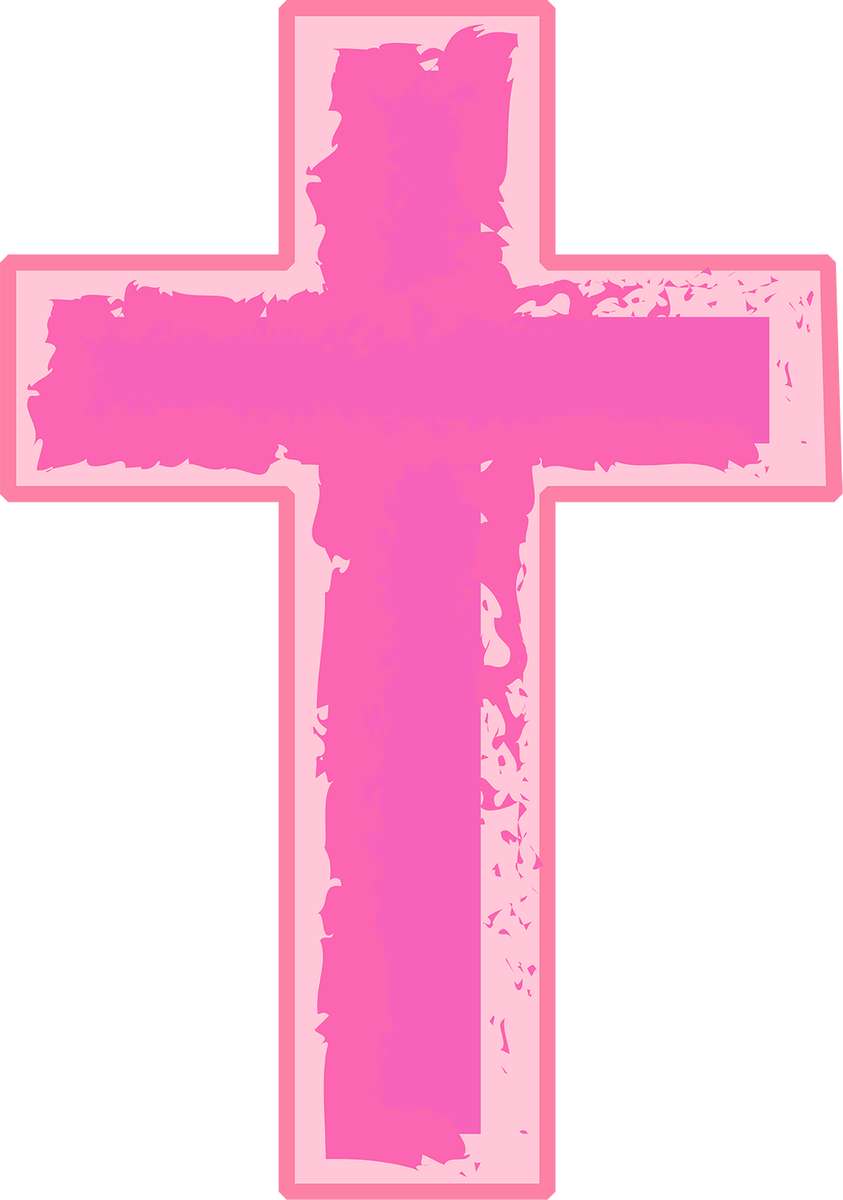 Cruz Estilizada Cor Rosa Religião Png Grátis Para Baixar