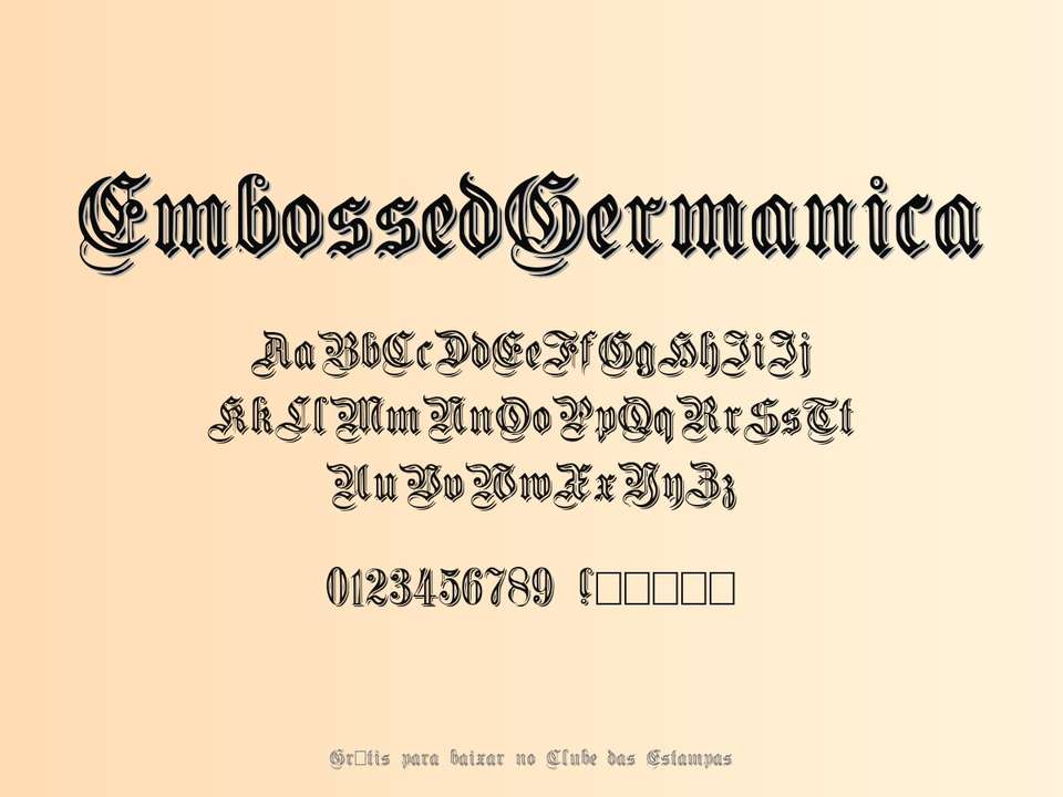 Fonte Embossedgermanica Grátis Para Baixar