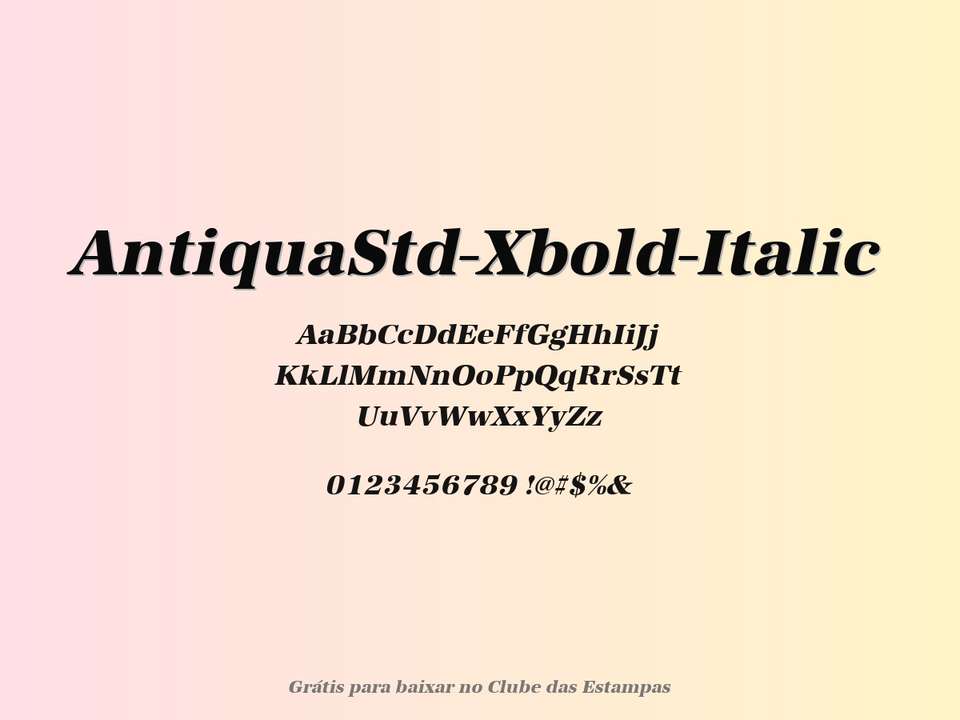 Fonte Antiquastd Xbold Italic Grátis Para Baixar
